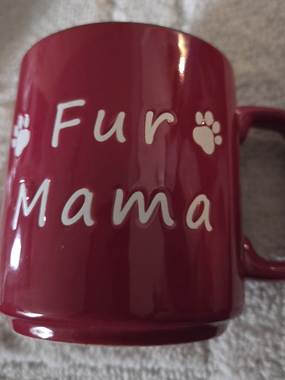 Fur Mama Red Ceramic Coffee Mug - Pet Lover Gift